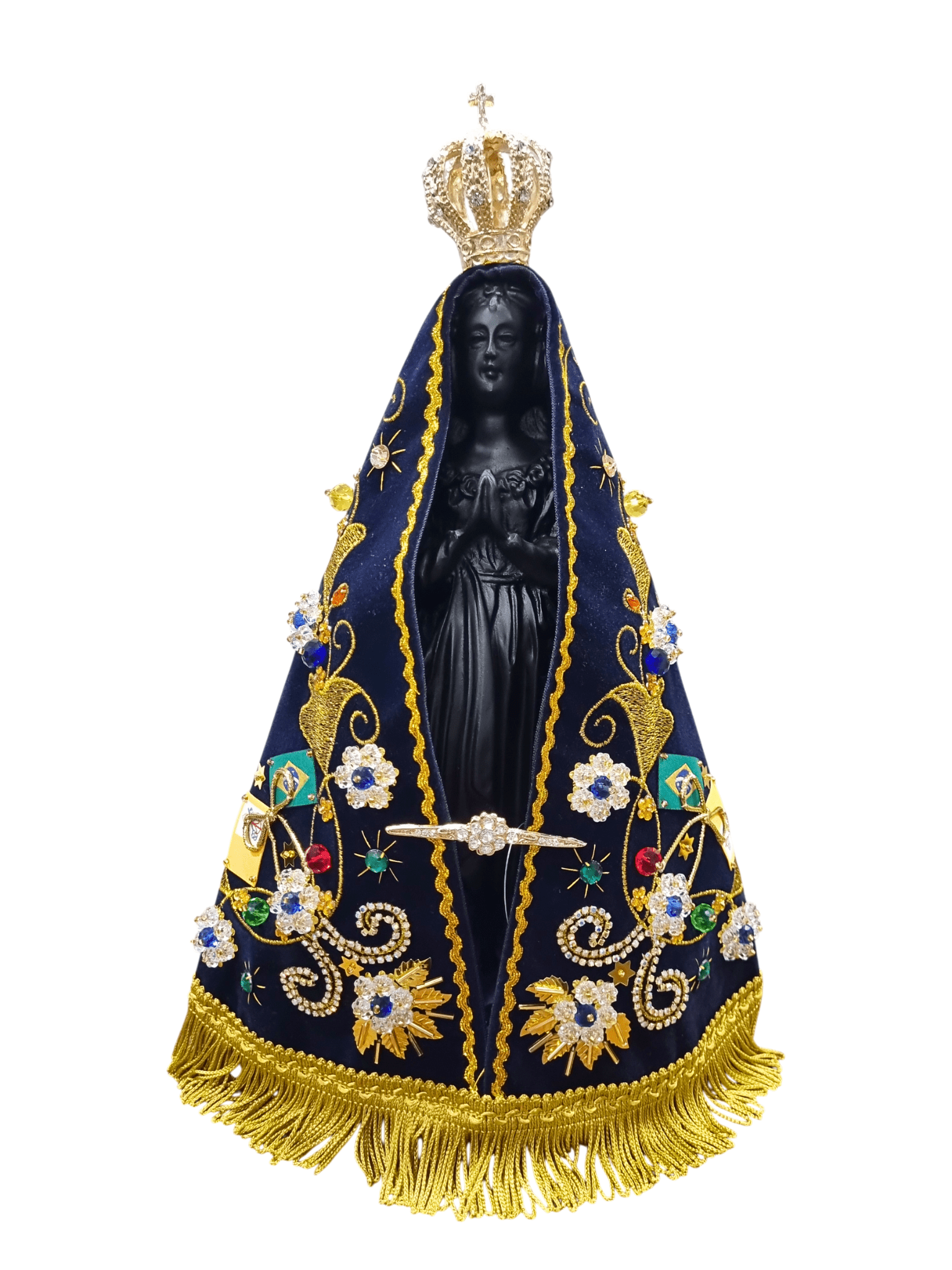 Imagem de Nossa Senhora Aparecida em Pó de Mármore com Manto Oficial 32 cm-TerraCotta Arte Sacra