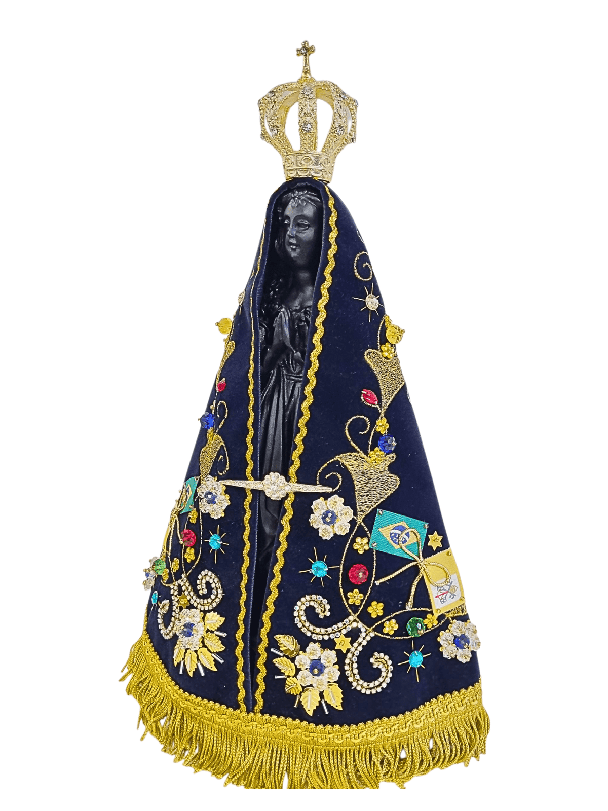 Imagem de Nossa Senhora Aparecida em Pó de Mármore com Manto Oficial 36 cm-TerraCotta Arte Sacra
