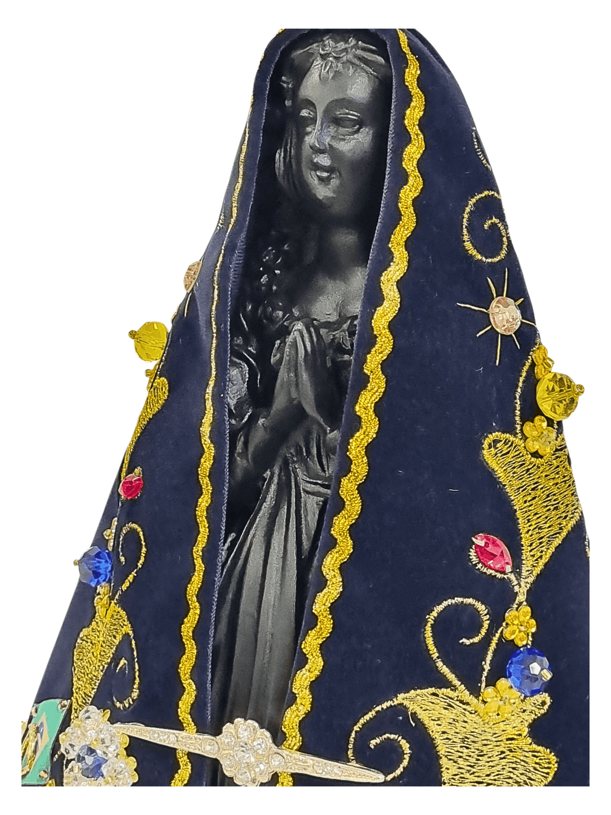Imagem de Nossa Senhora Aparecida em Pó de Mármore com Manto Oficial 36 cm-TerraCotta Arte Sacra