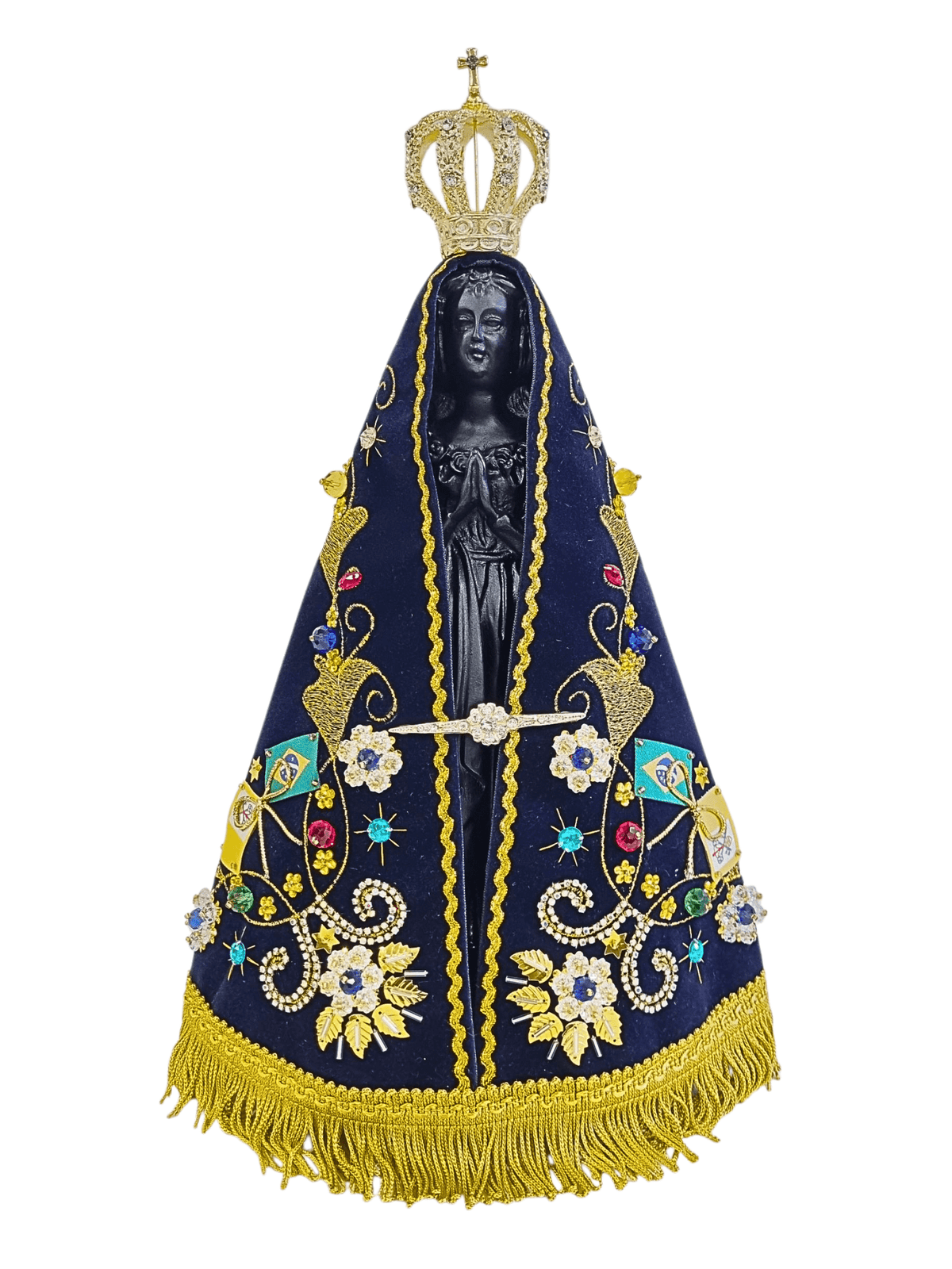 Imagem de Nossa Senhora Aparecida em Pó de Mármore com Manto Oficial 36 cm-TerraCotta Arte Sacra