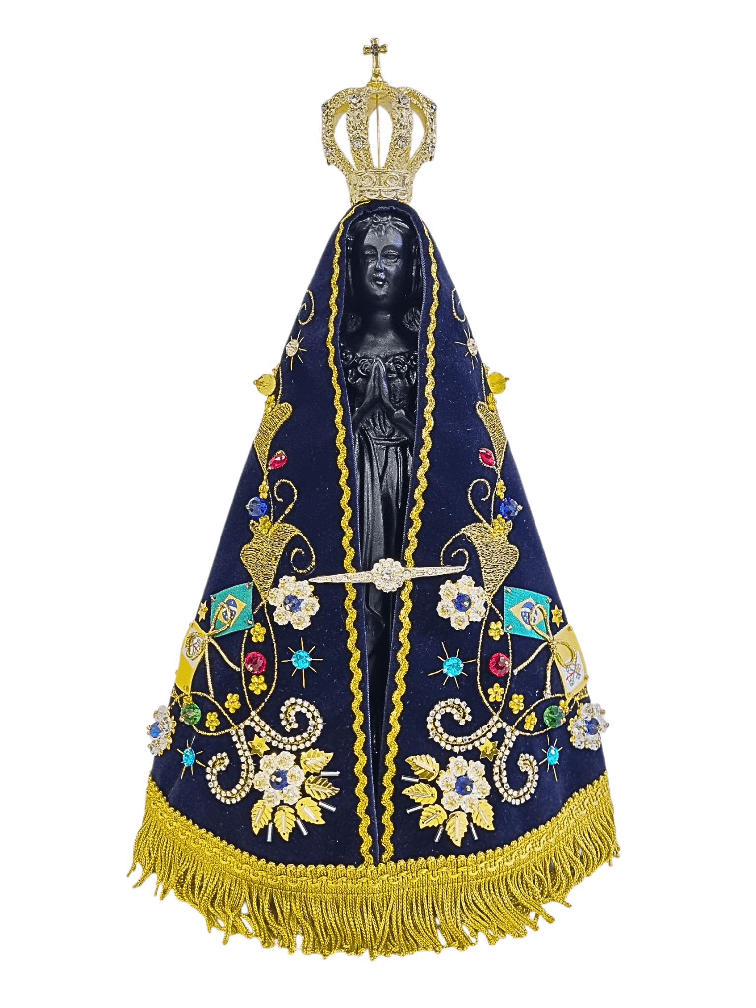 Imagem de Nossa Senhora Aparecida em Pó de Mármore com Manto Oficial 36 cm-TerraCotta Arte Sacra