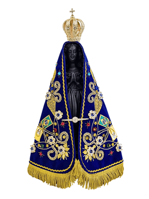 Imagem de Nossa Senhora Aparecida em Pó de Mármore com Manto Oficial 43 cm-TerraCotta Arte Sacra