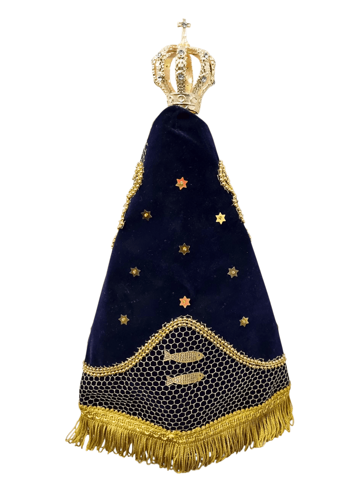 Imagem de Nossa Senhora Aparecida em Pó de Mármore com Manto Pesca Milagrosa 29 cm-TerraCotta Arte Sacra