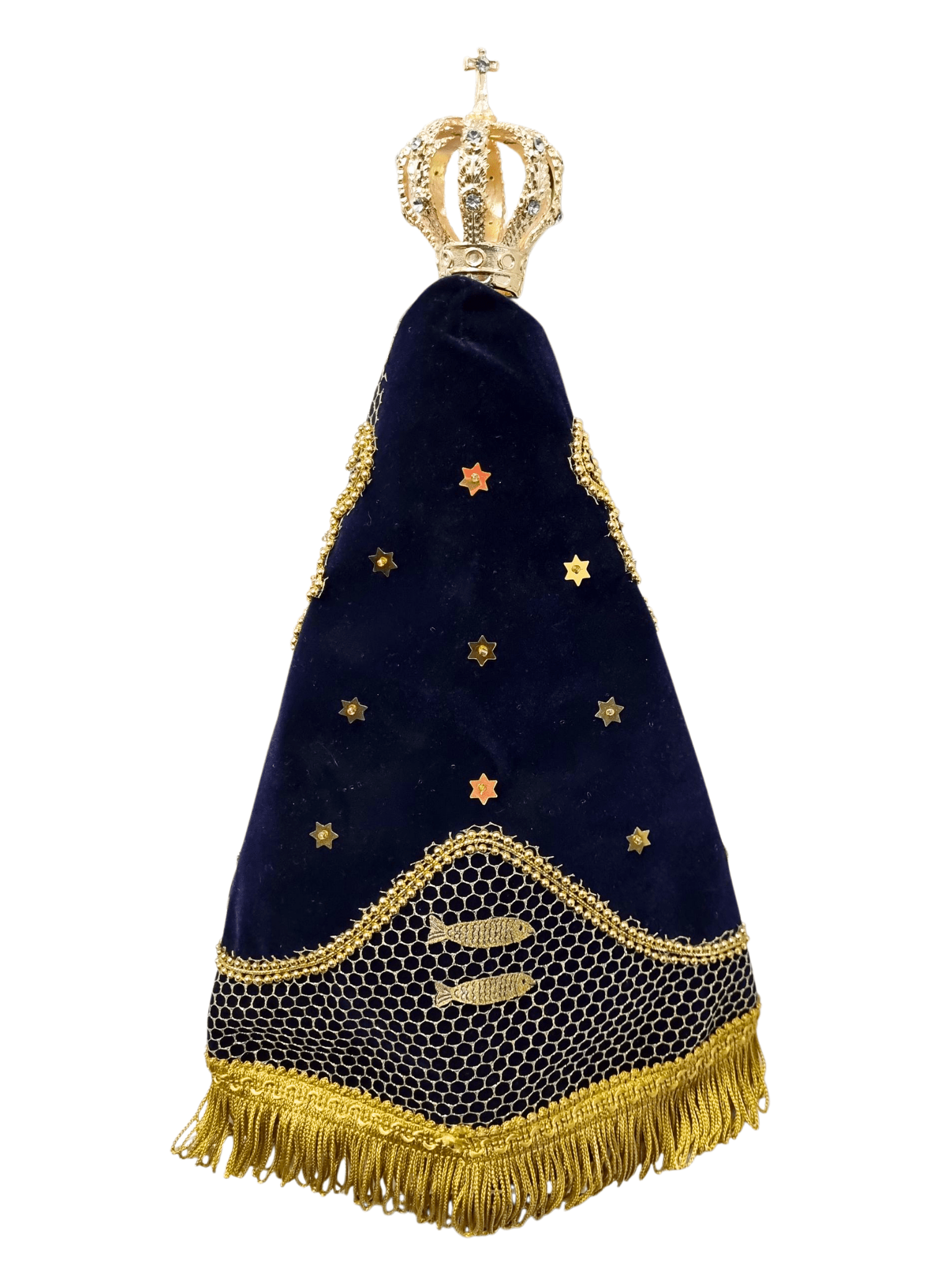 Imagem de Nossa Senhora Aparecida em Pó de Mármore com Manto Pesca Milagrosa 29 cm-TerraCotta Arte Sacra