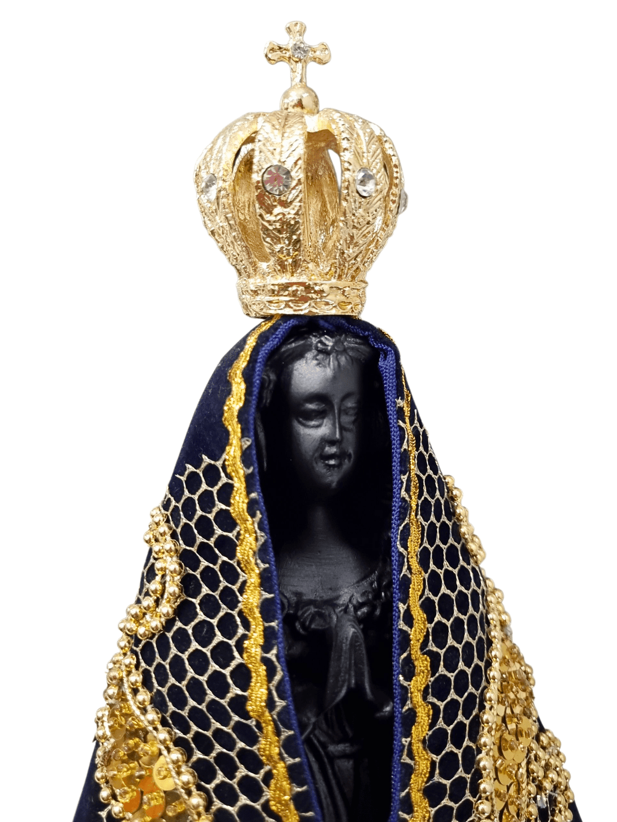 Imagem de Nossa Senhora Aparecida em Pó de Mármore com Manto Pesca Milagrosa 29 cm-TerraCotta Arte Sacra