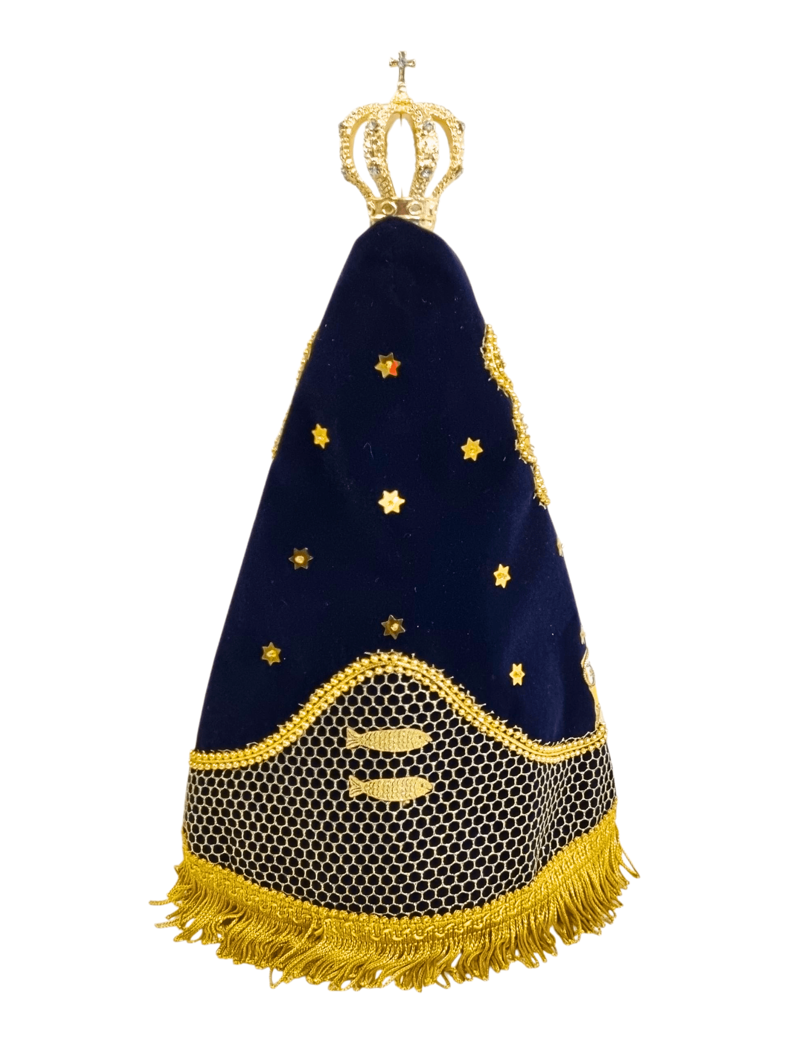 Imagem de Nossa Senhora Aparecida em Pó de Mármore com Manto Pesca Milagrosa 36 cm-TerraCotta Arte Sacra