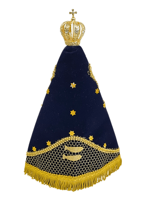 Imagem de Nossa Senhora Aparecida em Pó de Mármore com Manto Pesca Milagrosa 43 cm-TerraCotta Arte Sacra