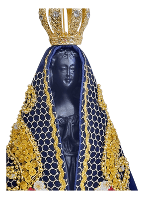 Imagem de Nossa Senhora Aparecida em Pó de Mármore com Manto Pesca Milagrosa 43 cm-TerraCotta Arte Sacra