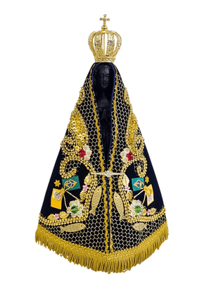 Imagem de Nossa Senhora Aparecida em Pó de Mármore com Manto Pesca Milagrosa 43 cm-TerraCotta Arte Sacra