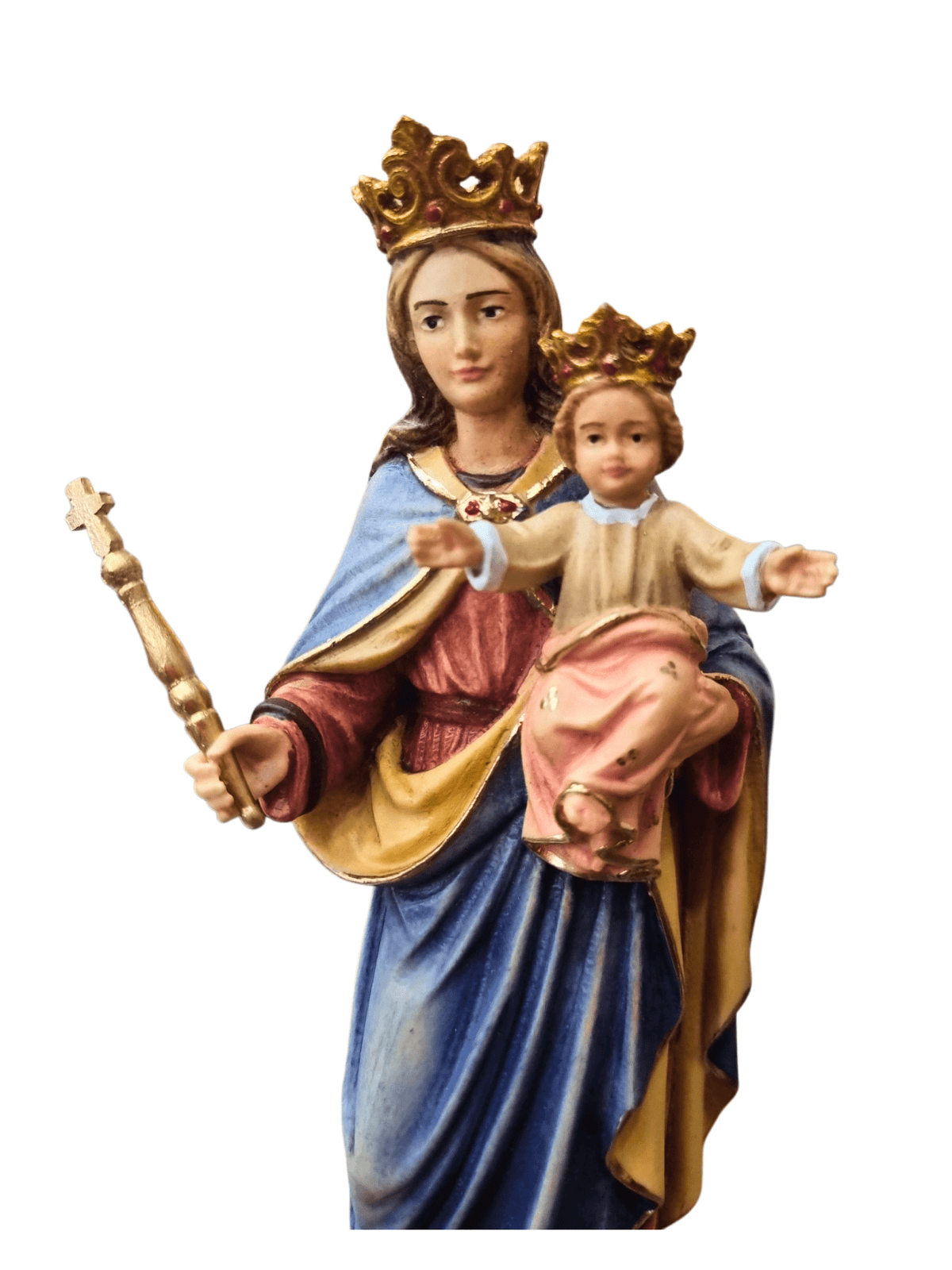 Imagem de Nossa Senhora Auxiliadora de Madeira Italiana 20 cm-TerraCotta Arte Sacra