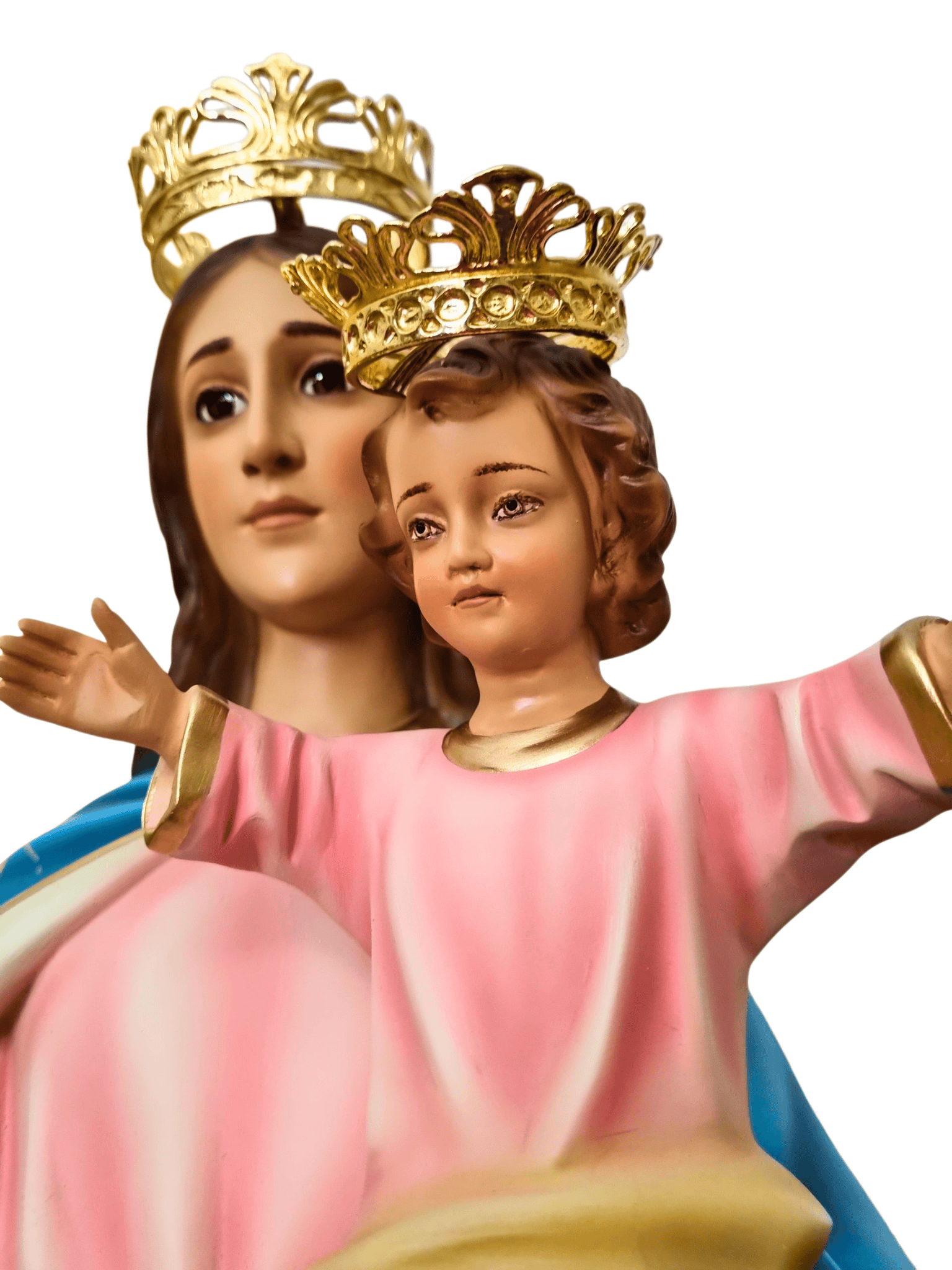 Imagem de Nossa Senhora Auxiliadora em Pó de Mármore com Olhos de Vidro Colorida 85 cm-TerraCotta Arte Sacra