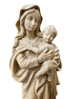 Imagem de Nossa Senhora Barroca em Madeira 30 cm-TerraCotta Arte Sacra