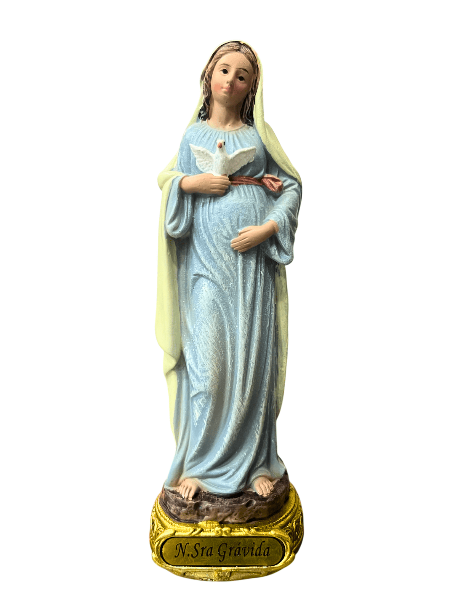 Imagem de Nossa Senhora Grávida em Resina Colorida 13 cm-TerraCotta Arte Sacra