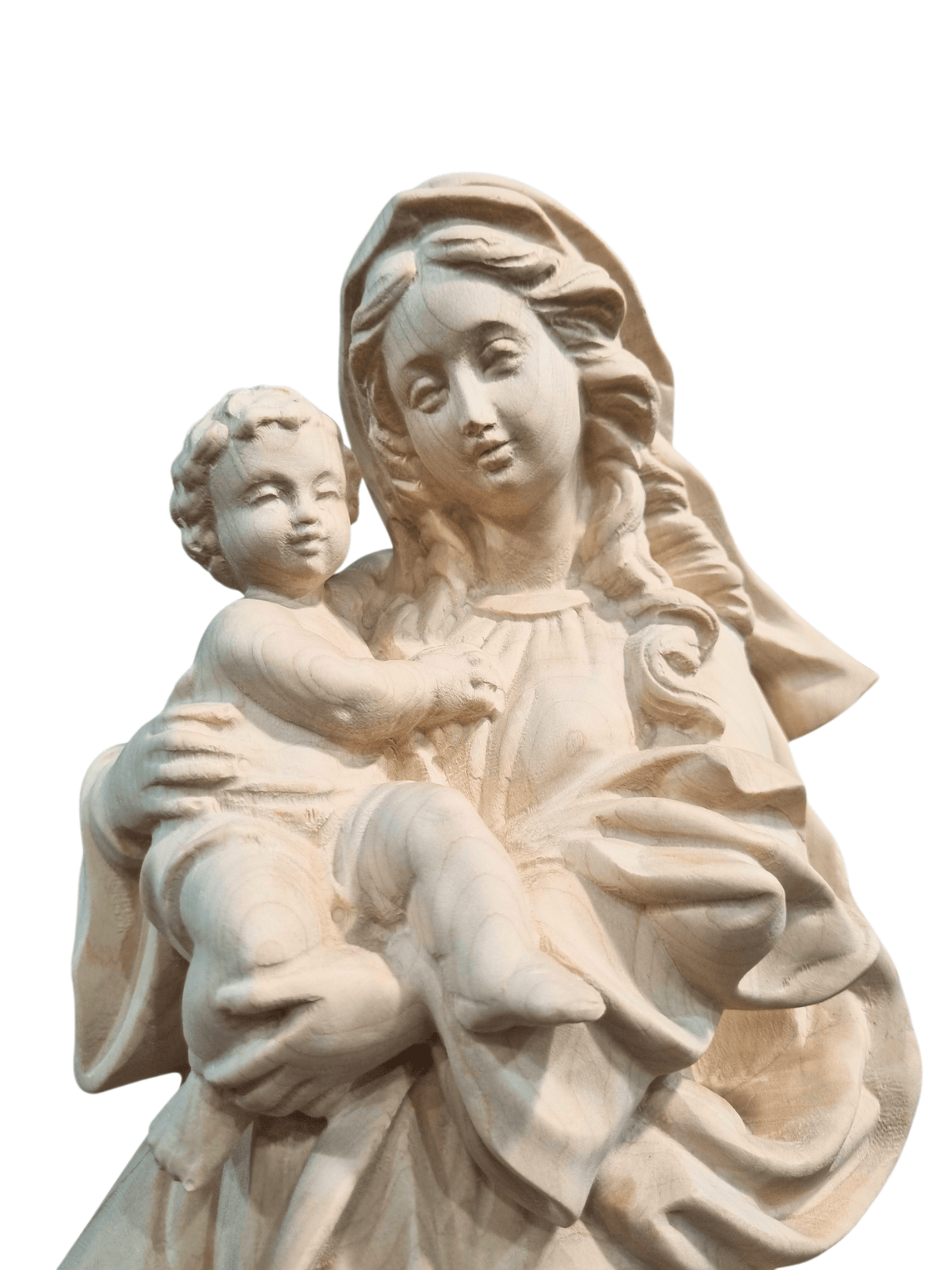 Imagem de Nossa Senhora Madonna em Madeira Italiana Natural 40 cm-TerraCotta Arte Sacra