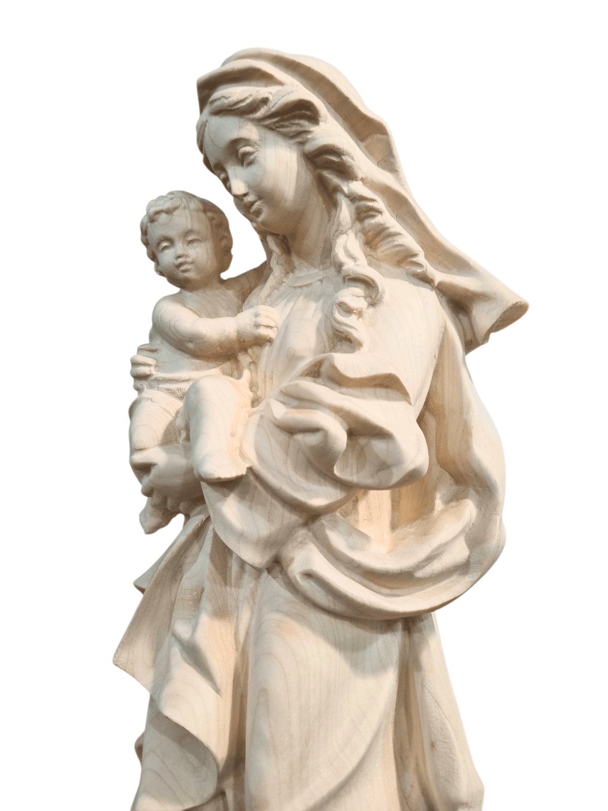 Imagem de Nossa Senhora Madonna em Madeira Italiana Natural 40 cm-TerraCotta Arte Sacra