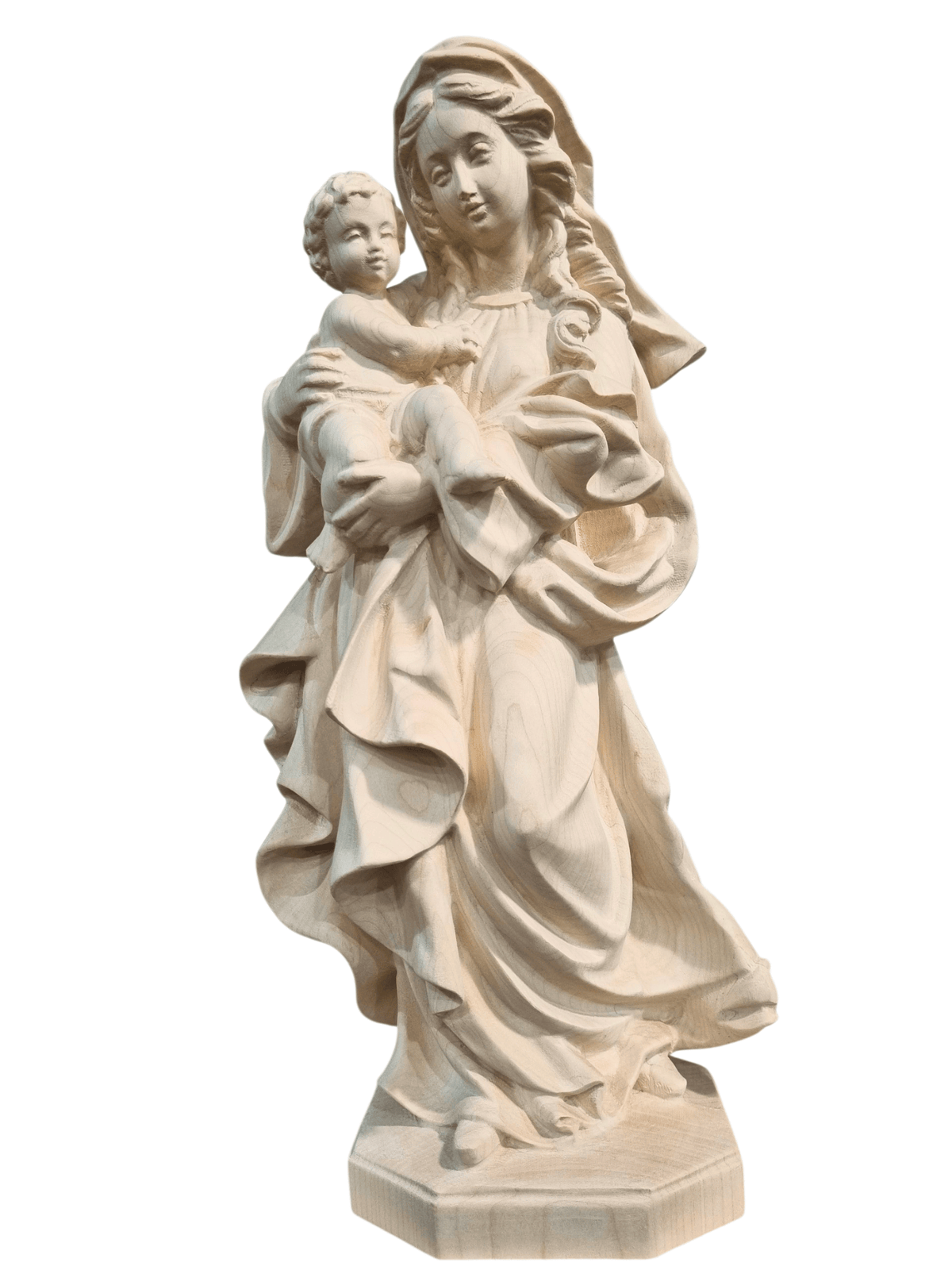 Imagem de Nossa Senhora Madonna em Madeira Italiana Natural 40 cm-TerraCotta Arte Sacra