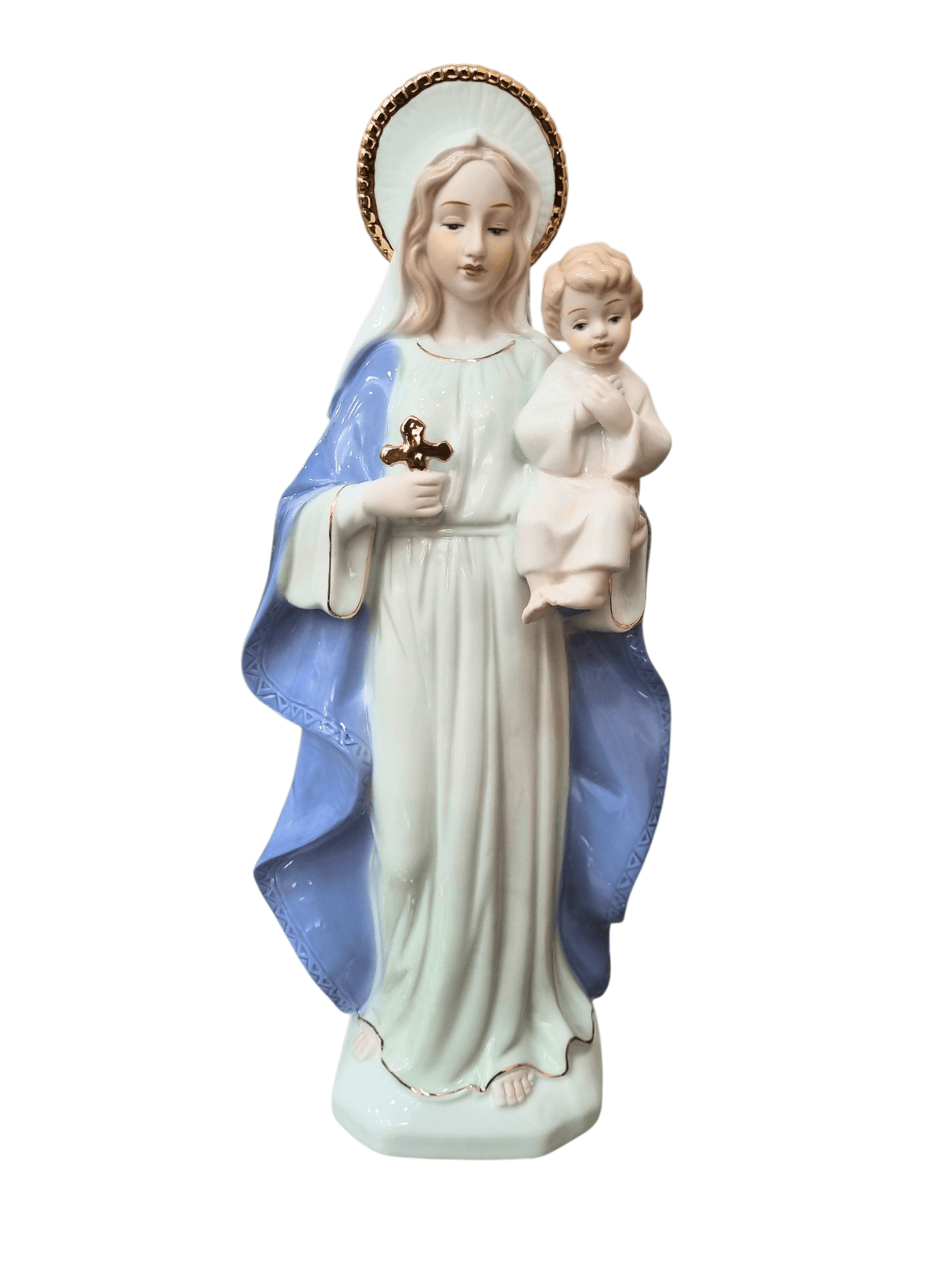 Imagem de Nossa Senhora com Jesus em Porcelana 30 cm-TerraCotta Arte Sacra