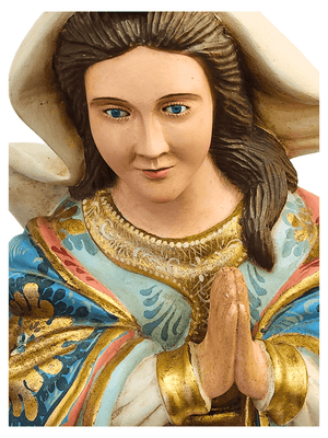 Imagem de Nossa Senhora da Conceição de Madeira Policromada com Olhos de Vidro (Barroco Brasileiro)-TerraCotta Arte Sacra