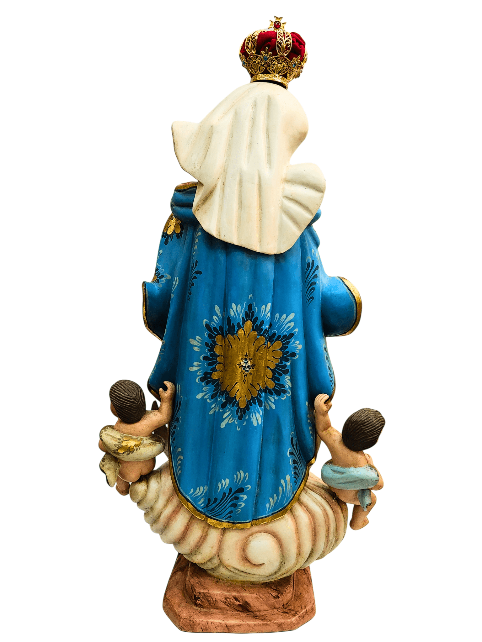 Imagem de Nossa Senhora da Conceição de Madeira Policromada com Olhos de Vidro (Barroco Brasileiro) 80 cm-TerraCotta Arte Sacra