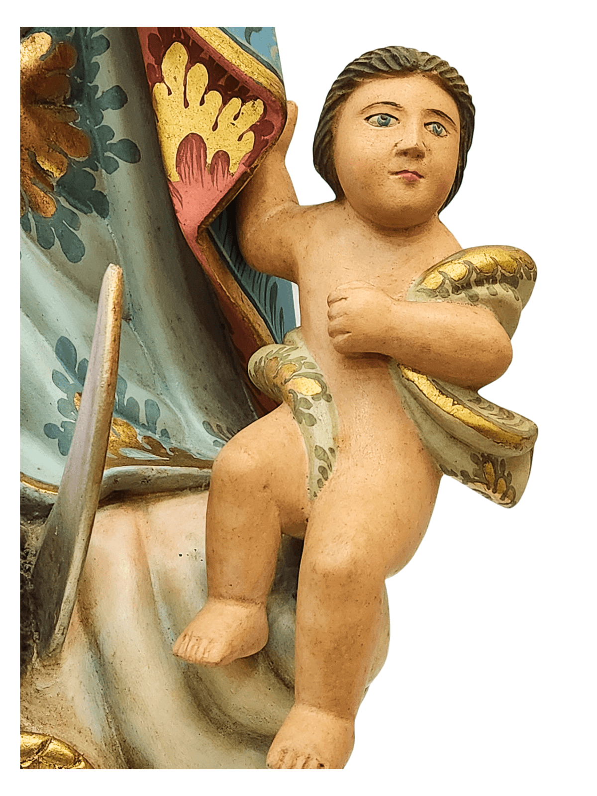 Imagem de Nossa Senhora da Conceição de Madeira Policromada com Olhos de Vidro (Barroco Brasileiro) 80 cm-TerraCotta Arte Sacra