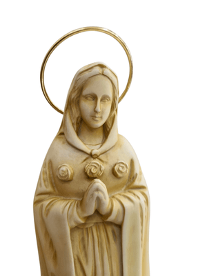 Imagem de Nossa Senhora da Rosa Mística de Pó de Mármore Marfim 15 cm-TerraCotta Arte Sacra