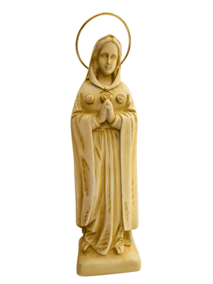 Imagem de Nossa Senhora da Rosa Mística de Pó de Mármore Marfim 15 cm-TerraCotta Arte Sacra