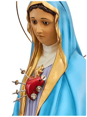 Imagem de Nossa Senhora das Dores com Espada em Pó de Mármore 83 cm-TerraCotta Arte Sacra