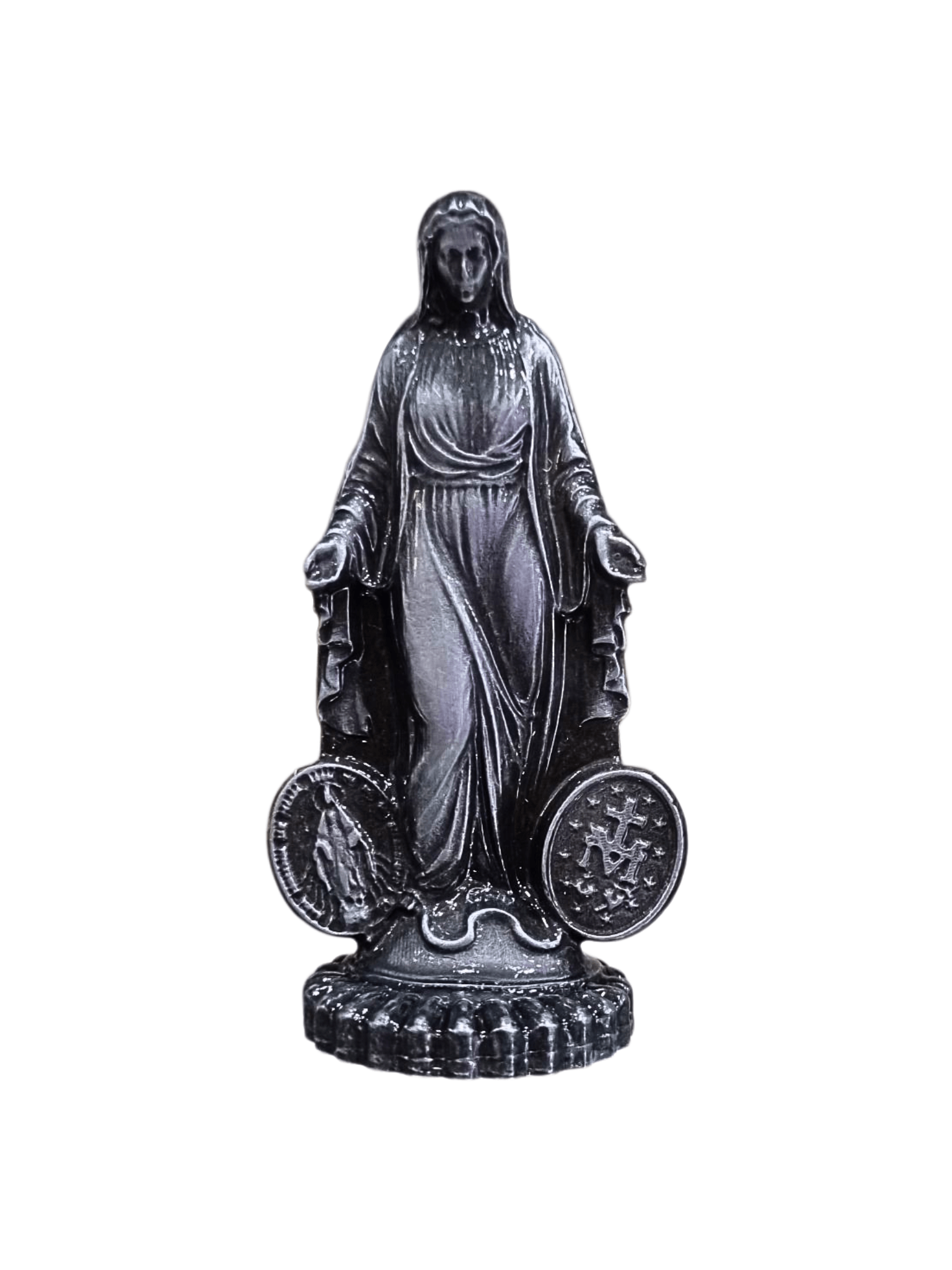 Imagem de Nossa Senhora das Graças com Medalha em Metal 6 cm-TerraCotta Arte Sacra