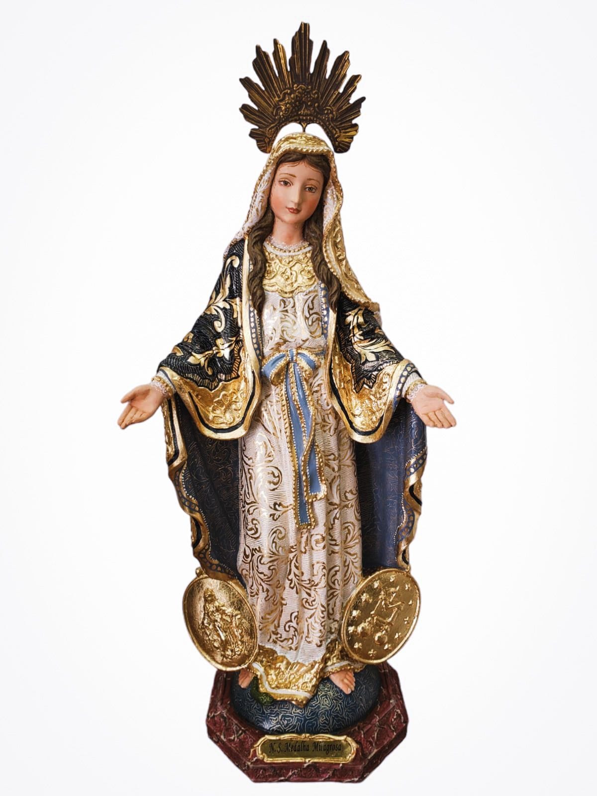 Imagem de Nossa Senhora das Graças com Policromia 40 cm-TerraCotta Arte Sacra