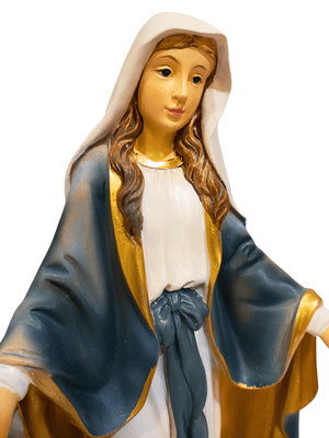Imagem de Nossa Senhora das Graças com a Medalha Milagrosa 20 cm-TerraCotta Arte Sacra