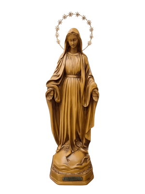 Imagem de Nossa Senhora das Graças em Resina Cor Madeira 20 cm-TerraCotta Arte Sacra
