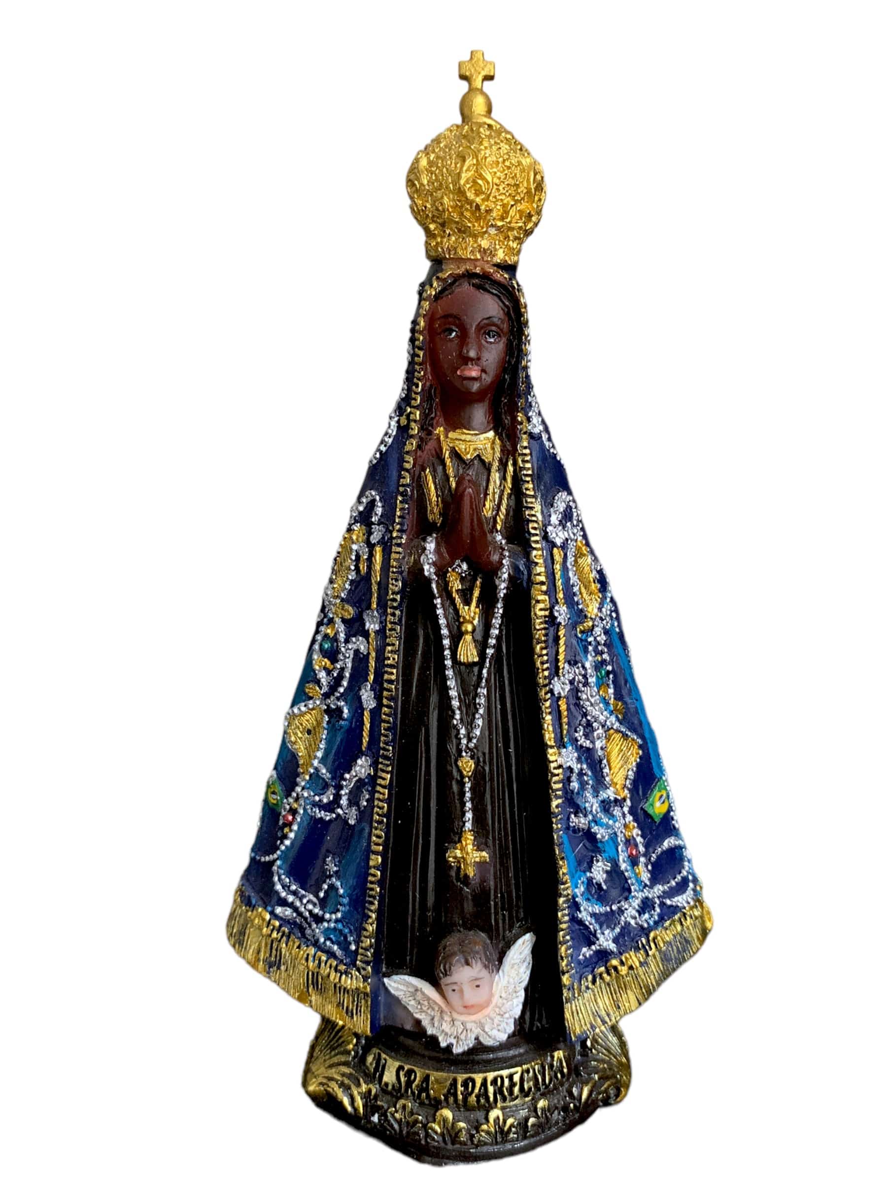 Imagem de Nossa Senhora de Aparecida em Resina 13 cm-TerraCotta Arte Sacra