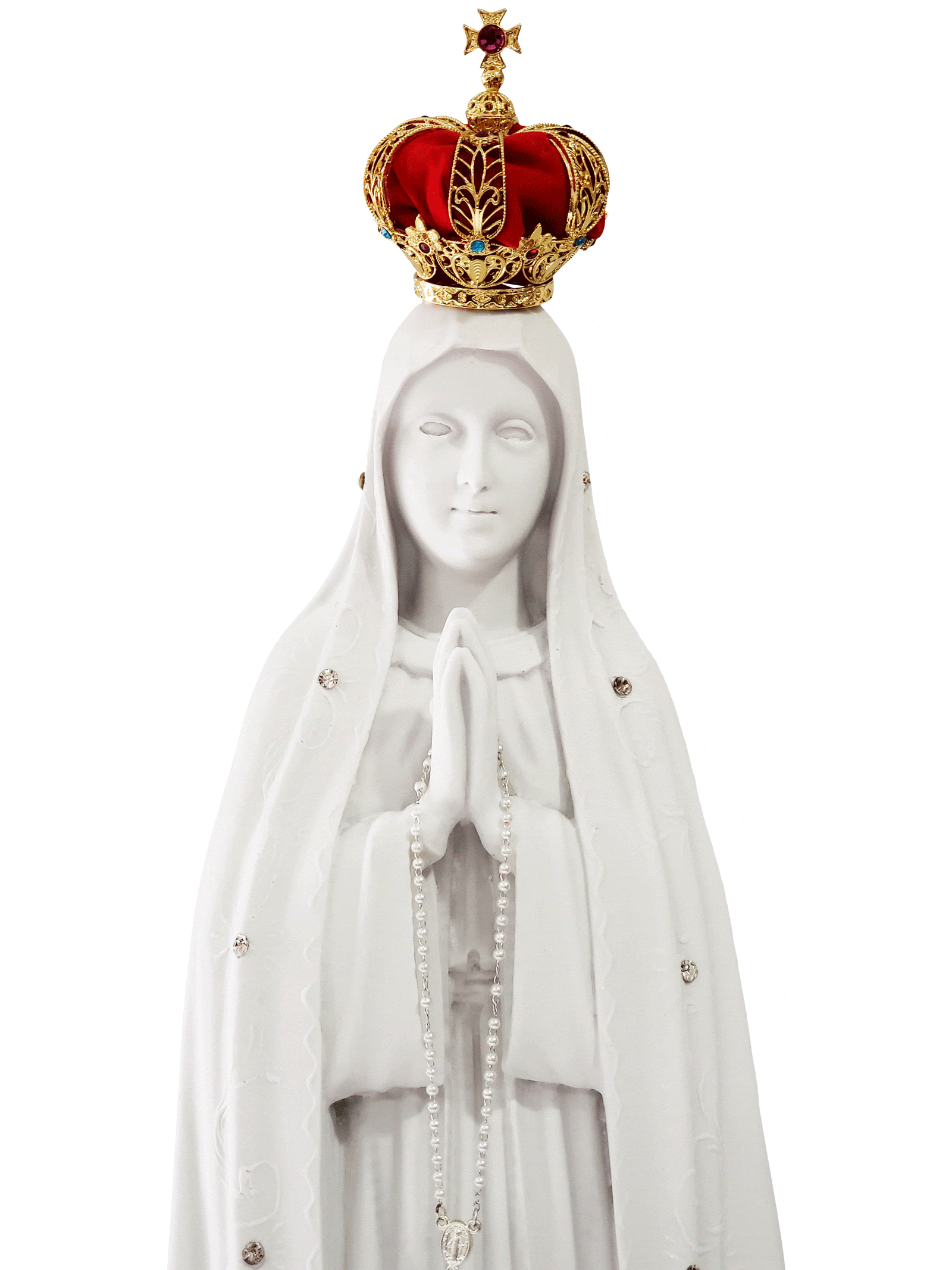Imagem de Nossa Senhora de Fátima 65 cm em Pó de Mármore-TerraCotta Arte Sacra