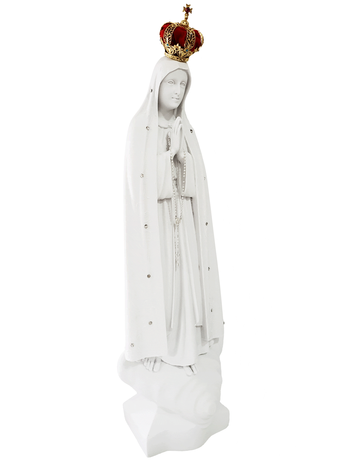 Imagem de Nossa Senhora de Fátima 65 cm em Pó de Mármore-TerraCotta Arte Sacra