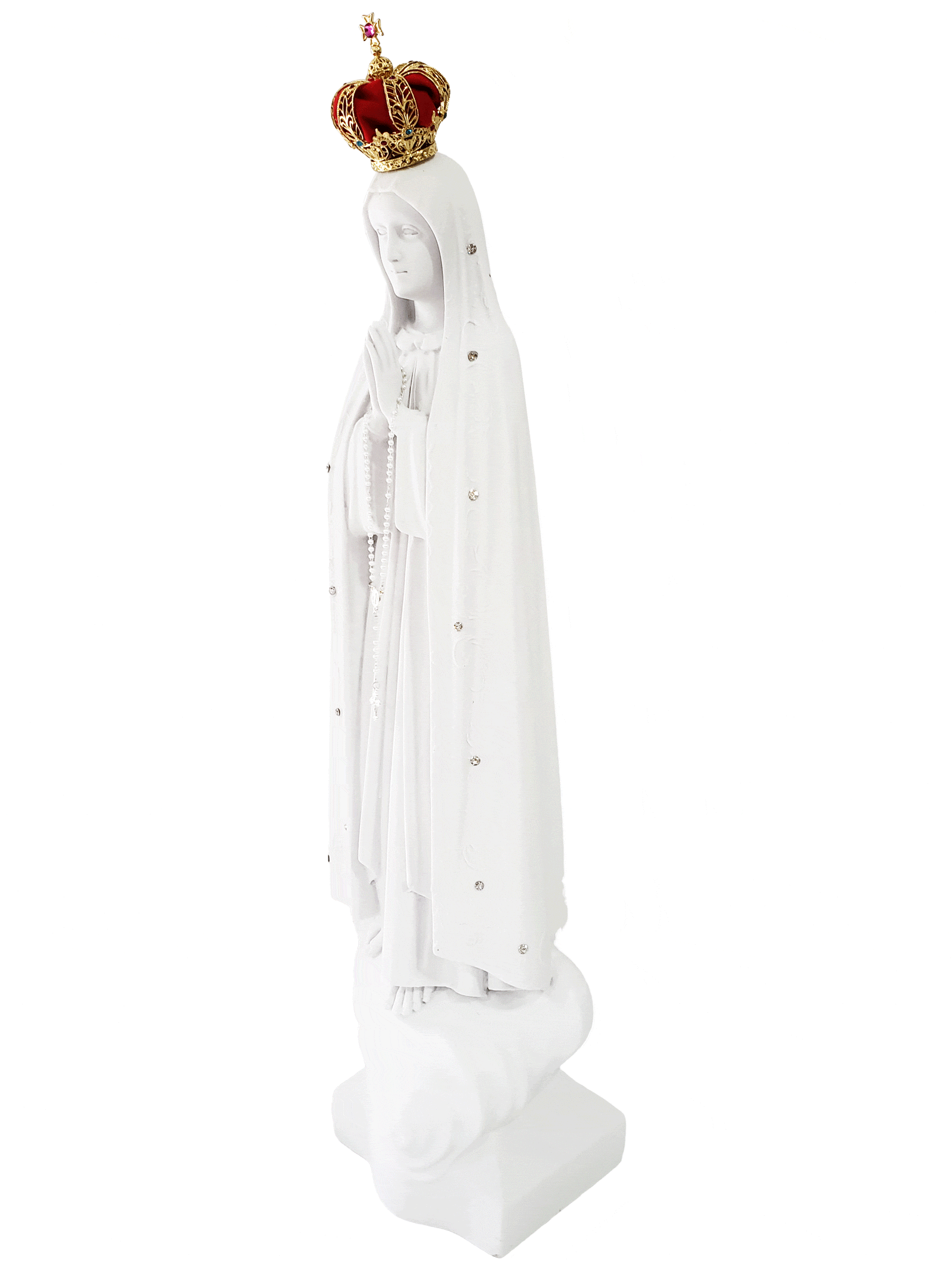 Imagem de Nossa Senhora de Fátima 65 cm em Pó de Mármore-TerraCotta Arte Sacra