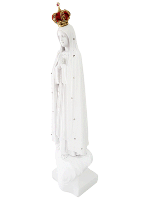 Imagem de Nossa Senhora de Fátima 65 cm em Pó de Mármore-TerraCotta Arte Sacra