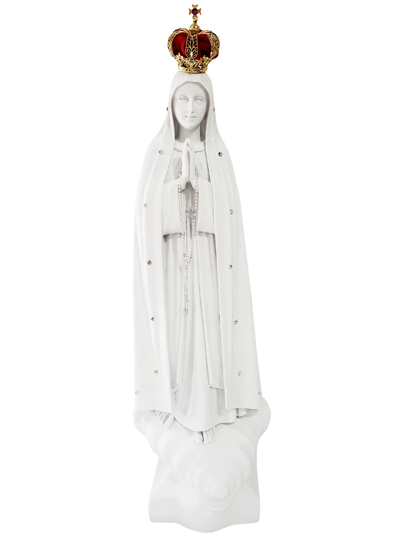 Imagem de Nossa Senhora de Fátima 65 cm em Pó de Mármore-TerraCotta Arte Sacra