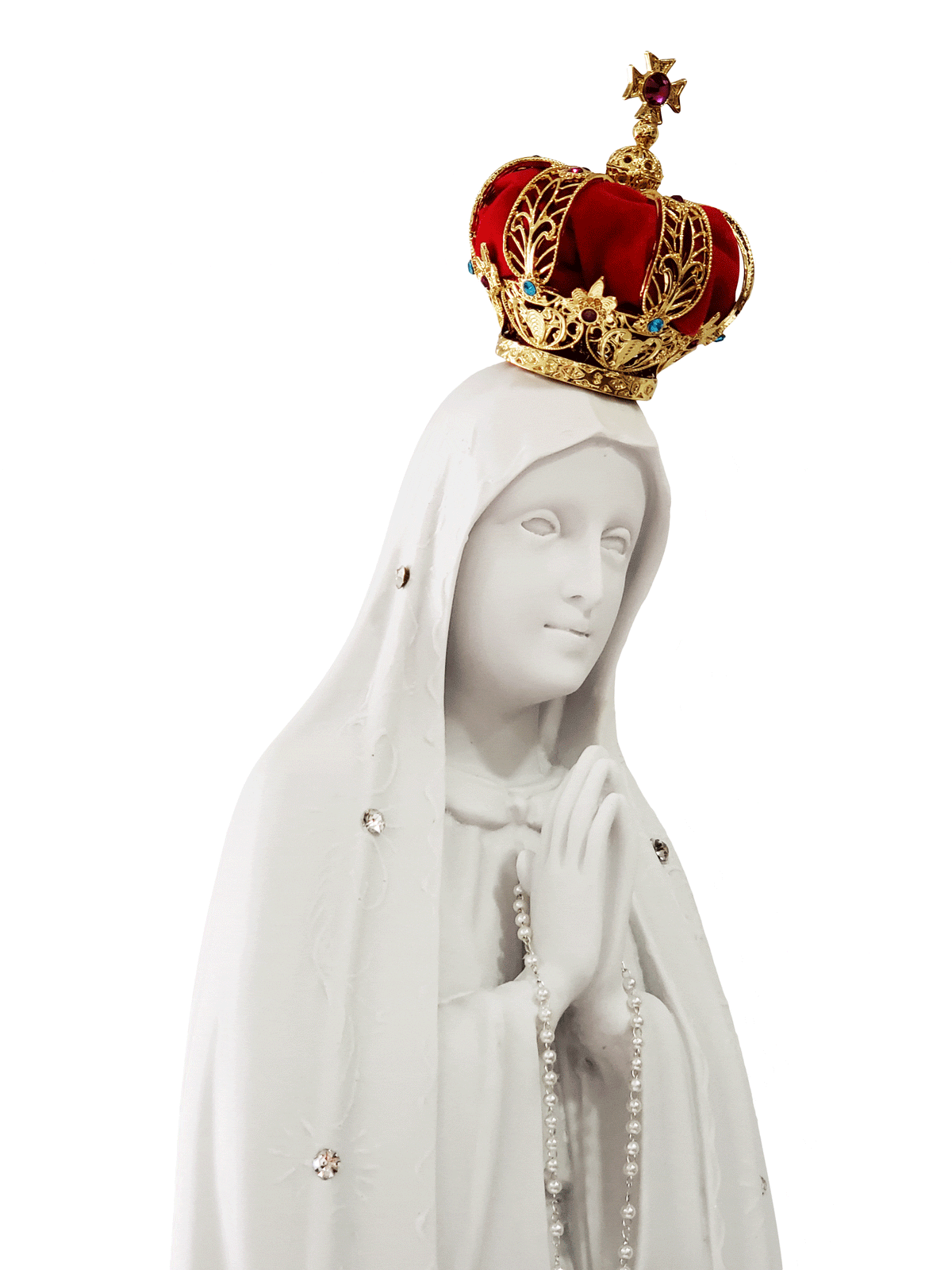 Imagem de Nossa Senhora de Fátima 65 cm em Pó de Mármore-TerraCotta Arte Sacra