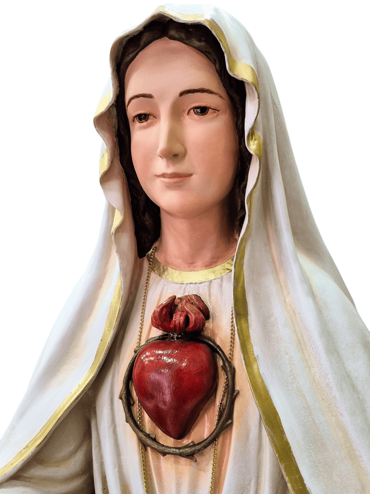 Imagem de Nossa Senhora de Fátima Colorida em Fibra de Vidro 180 m-TerraCotta Arte Sacra