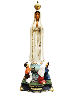 Imagem de Nossa Senhora de Fátima Com Pastores 60 CM-TerraCotta Arte Sacra