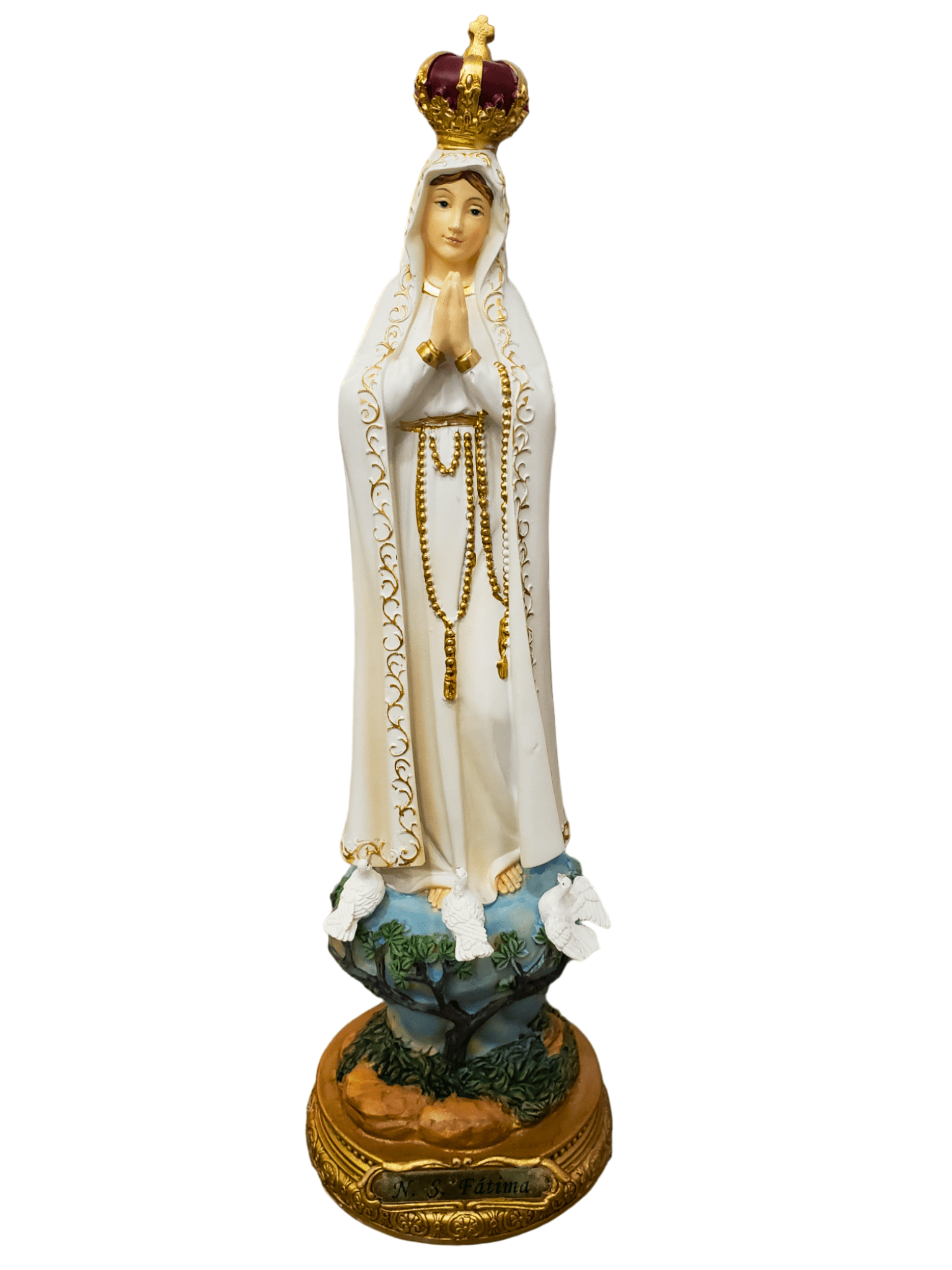 Imagem de Nossa Senhora de Fátima de Resina 30 cm-TerraCotta Arte Sacra