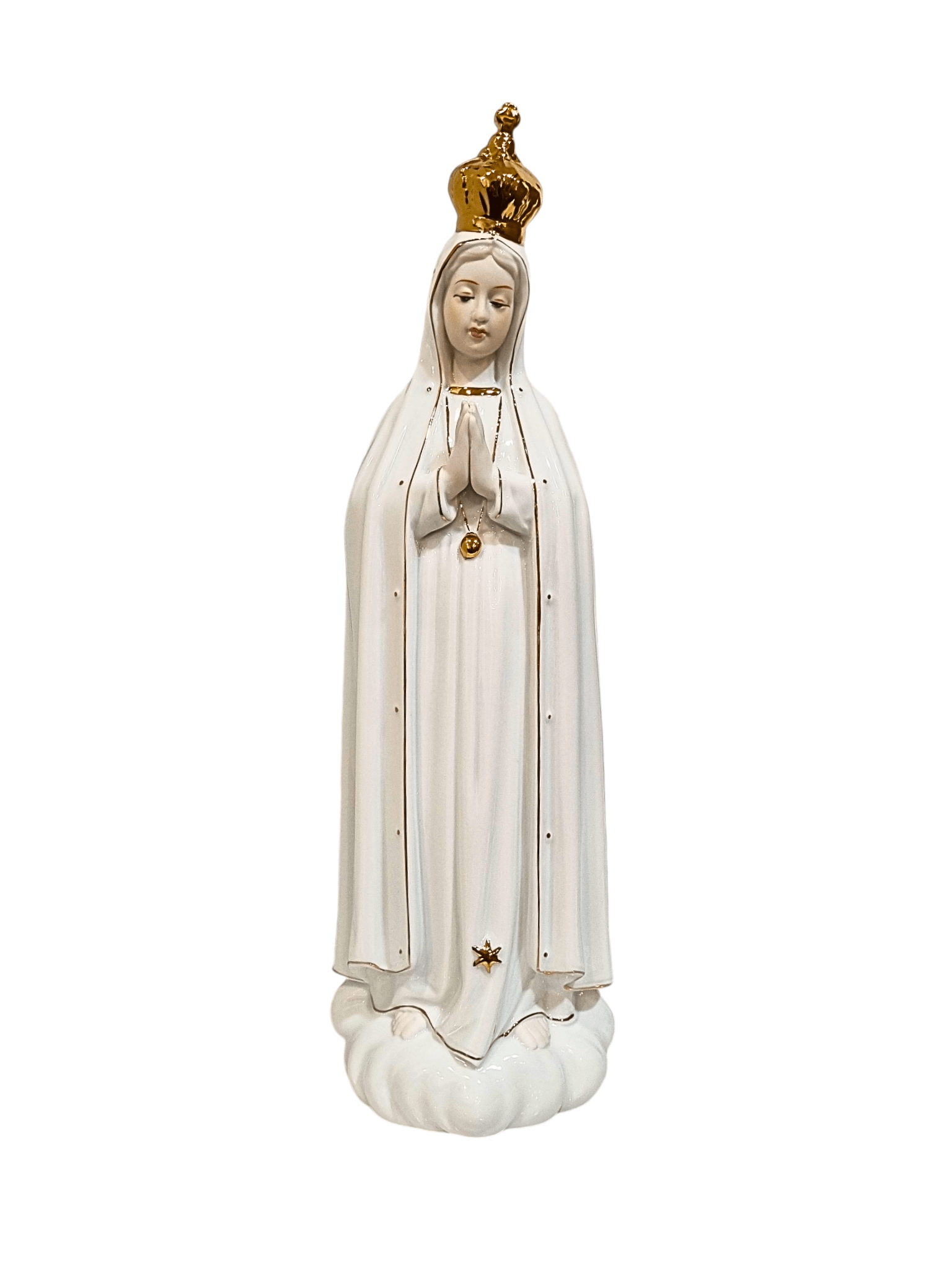 Imagem de Nossa Senhora de Fátima em Porcelana 32 cm-TerraCotta Arte Sacra