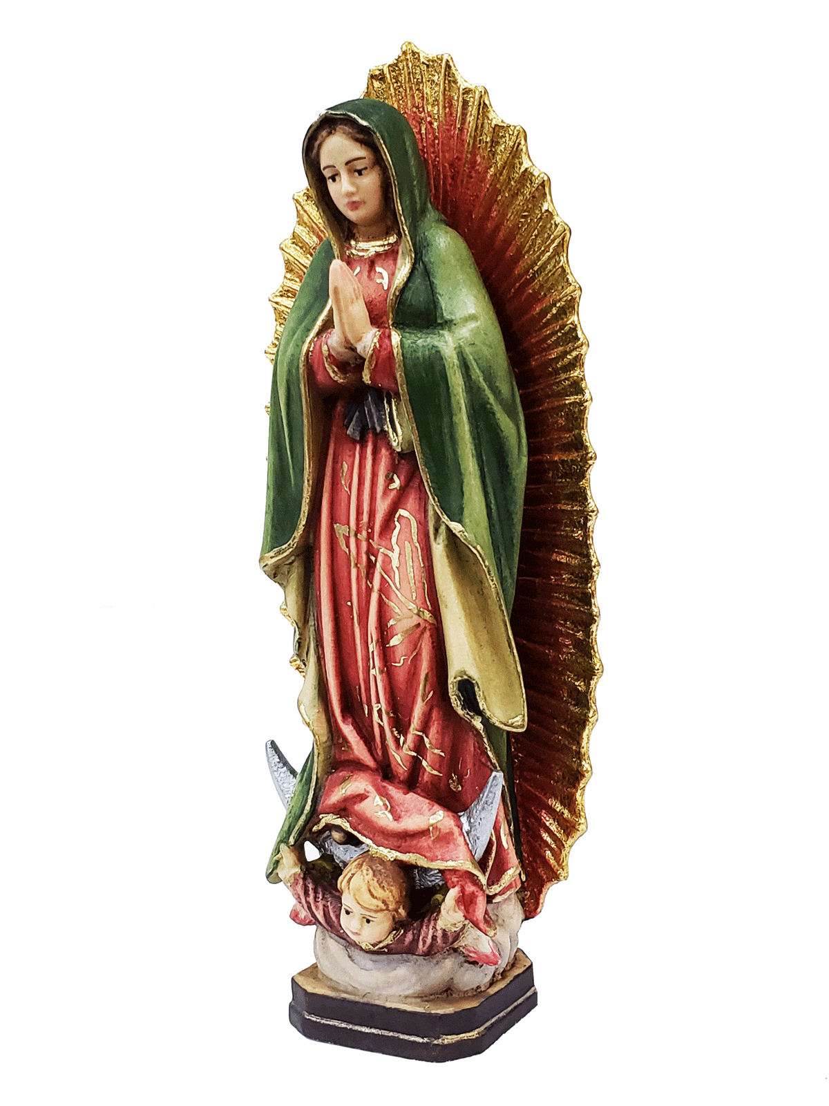 Imagem de Nossa Senhora de Guadalupe em Madeira Italiana 15 cm-TerraCotta Arte Sacra