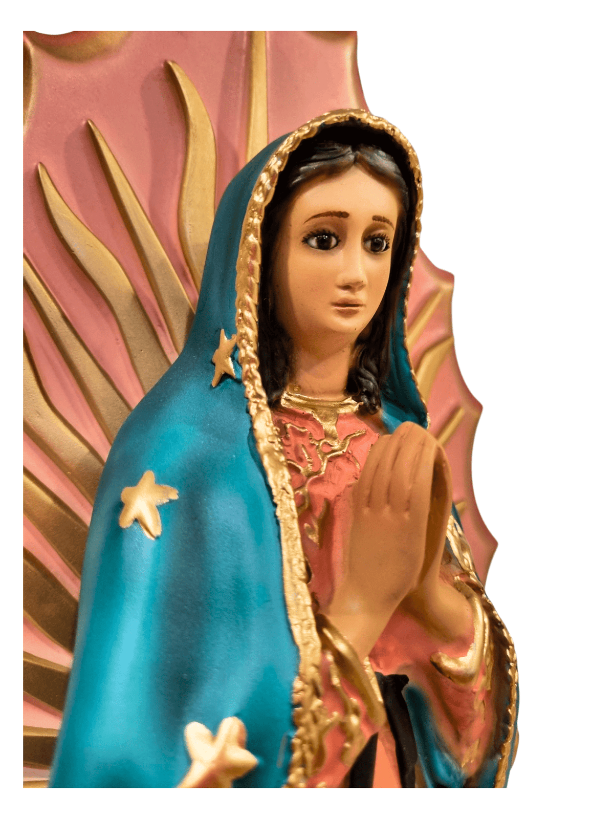 Imagem de Nossa Senhora de Guadalupe em Pó de Mármore com Olhos de Vidro 50 cm-TerraCotta Arte Sacra