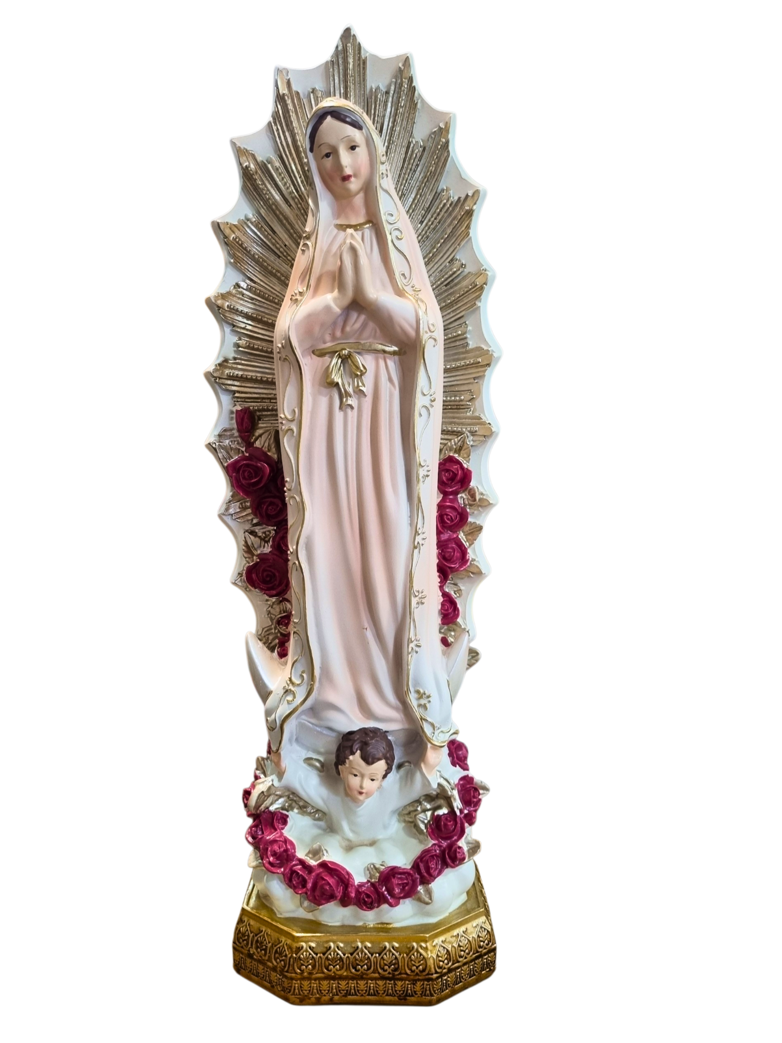 Imagem de Nossa Senhora de Guadalupe em Resina Rosa 40 cm-TerraCotta Arte Sacra