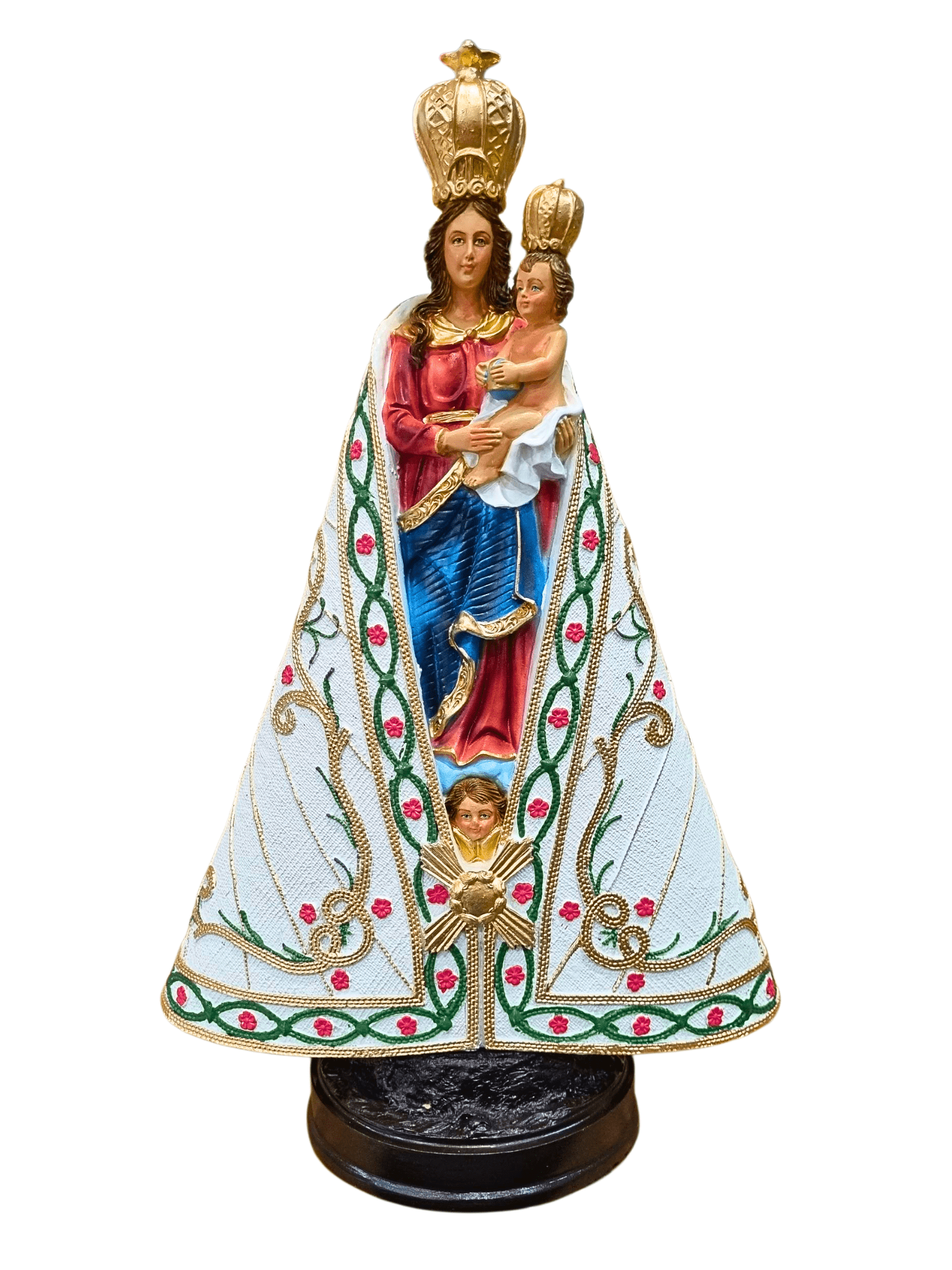 Imagem de Nossa Senhora de Nazaré em Pó de Mármore Colorida 35 cm-TerraCotta Arte Sacra