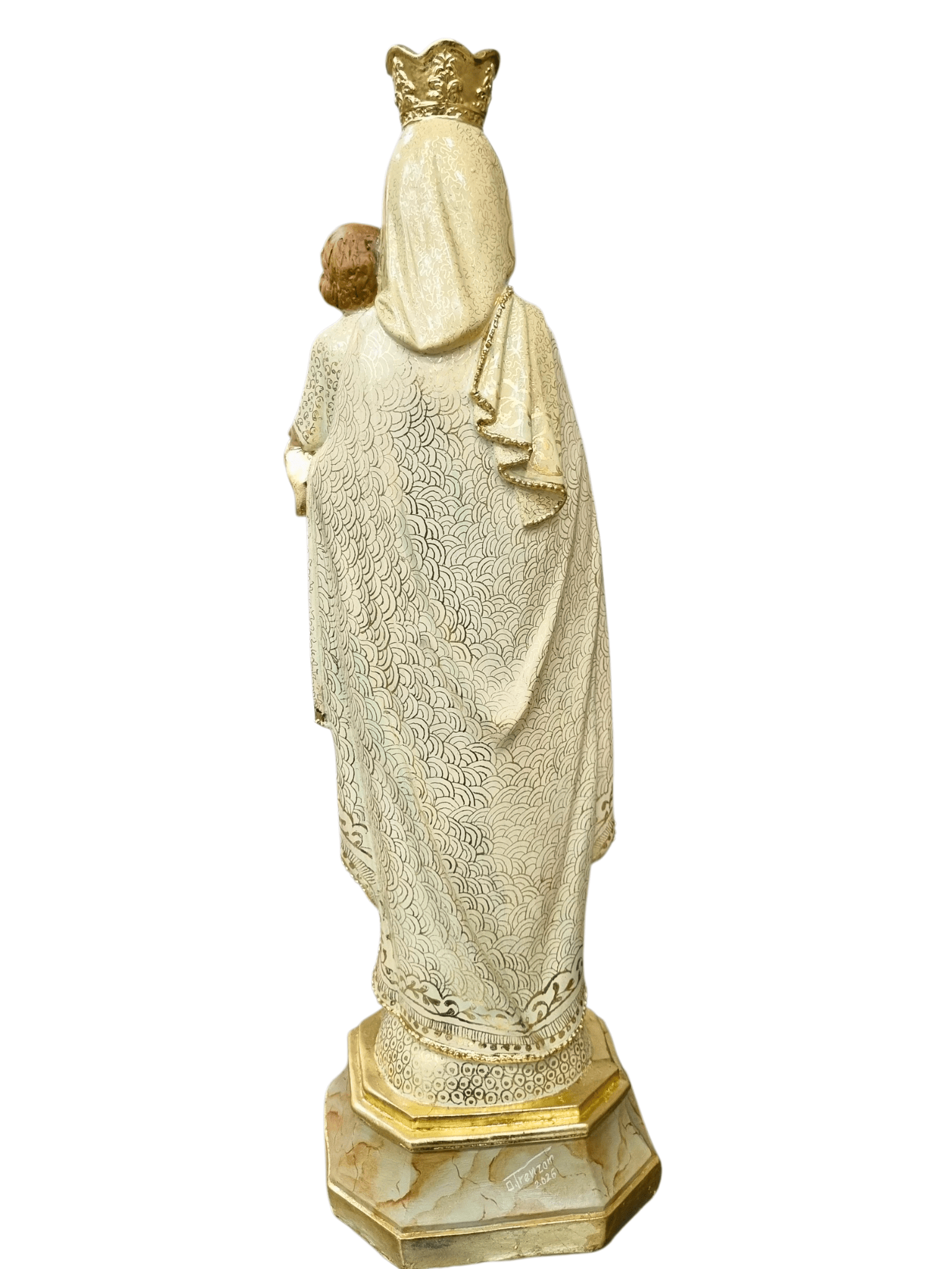 Imagem de Nossa Senhora do Carmo Policromada 50 cm-TerraCotta Arte Sacra