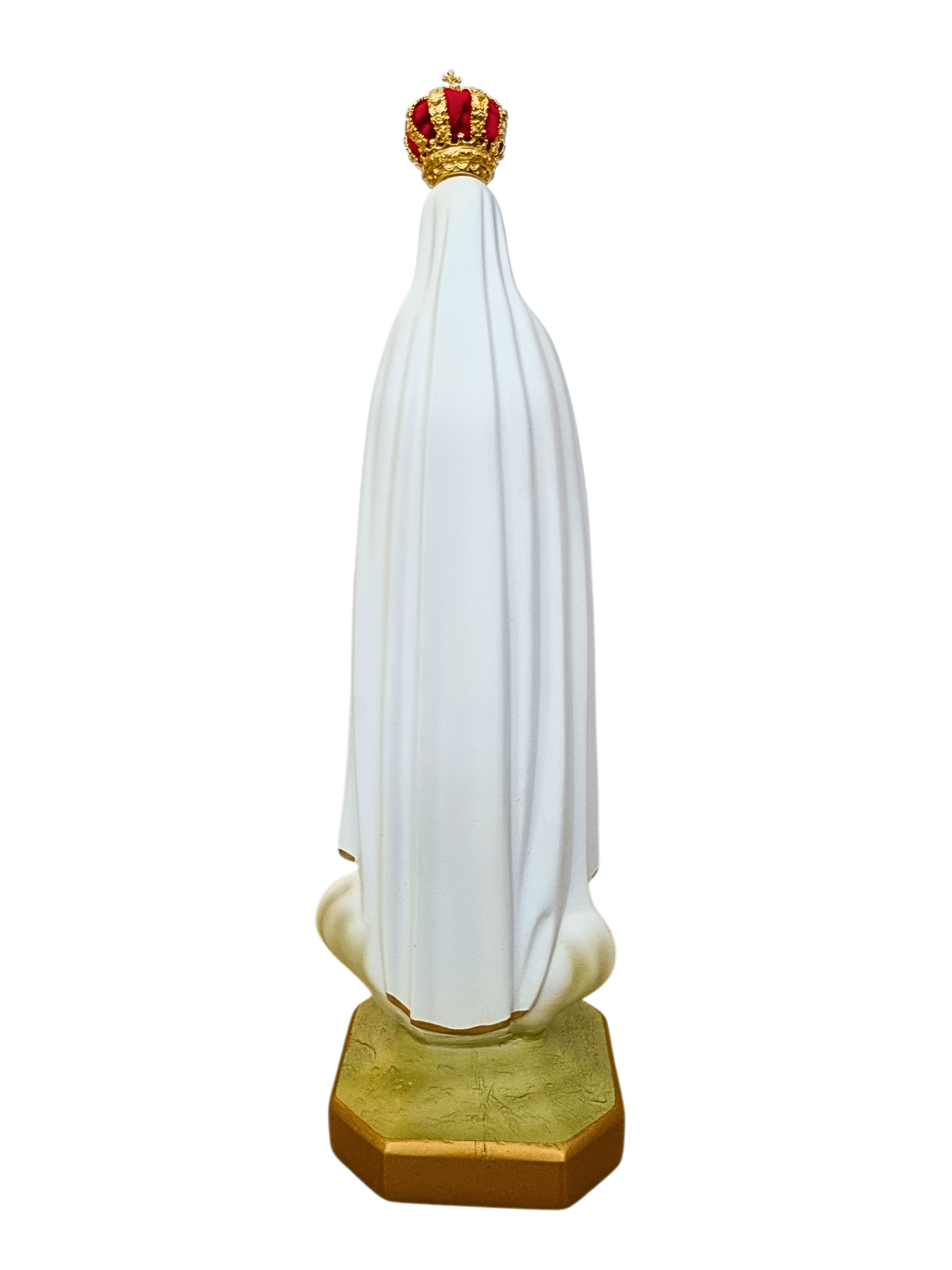 Imagem de Nossa Senhora do Imaculado Coração de Fátima 34 cm Colorida em Pó de Mármore com Olhos de Vidro-TerraCotta Arte Sacra