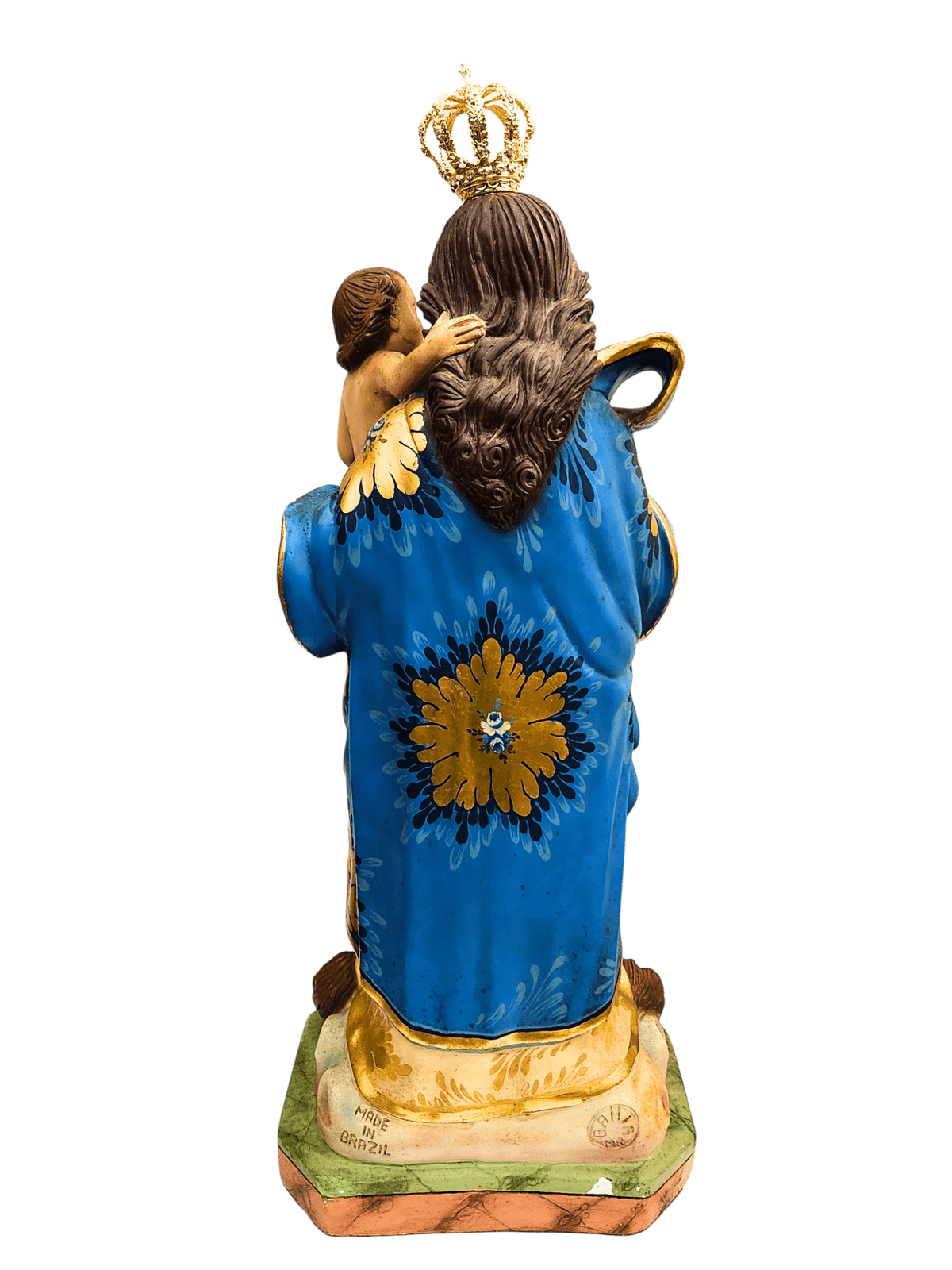 Imagem de Nossa Senhora dos Aflitos de Gesso Policromado com Olhos de Vidro (Barroco Brasileiro) 80 cm-TerraCotta Arte Sacra