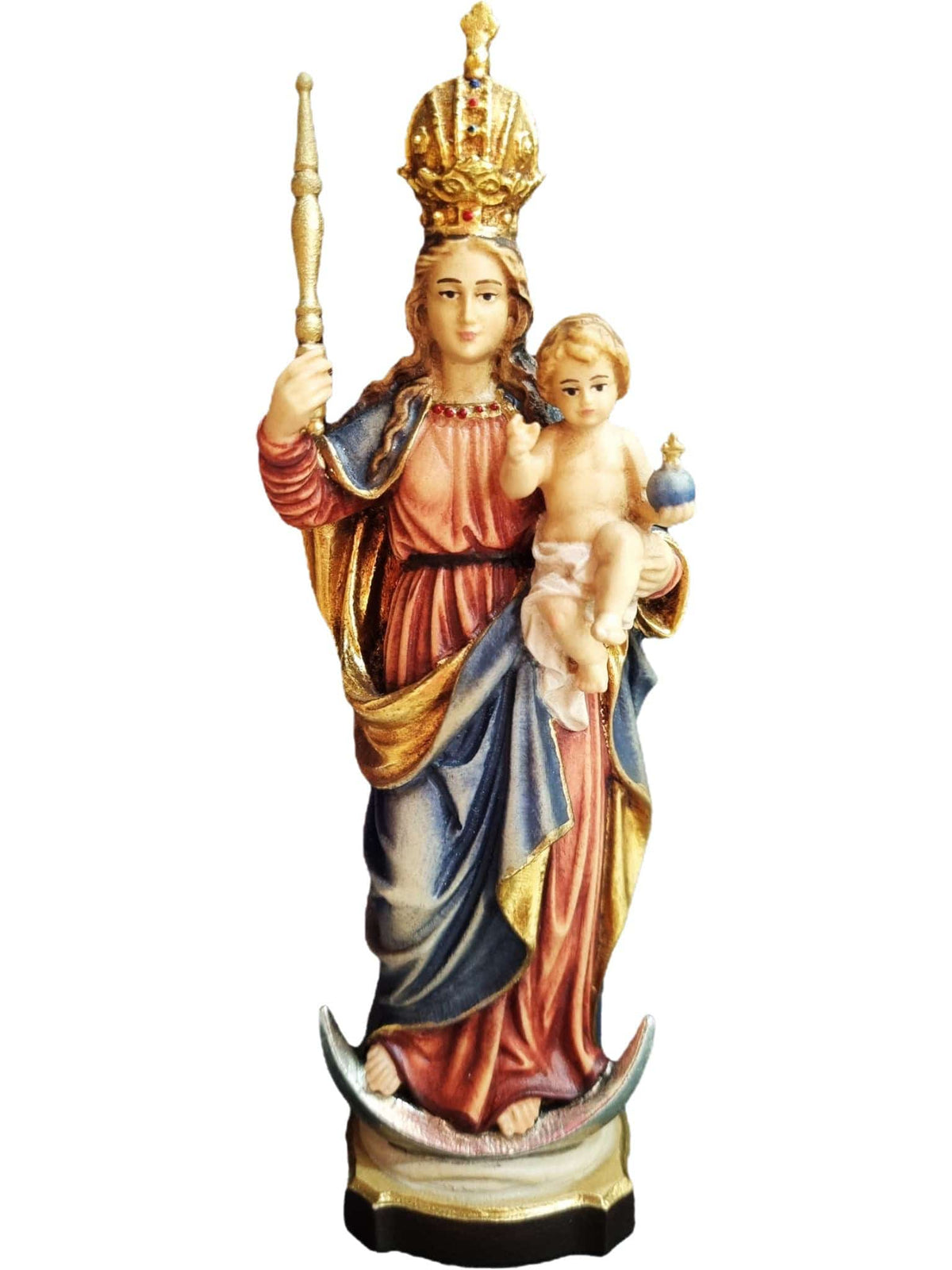 Imagem de Nossa Senhora dos Milagres em Madeira Italiana 16 cm-TerraCotta Arte Sacra